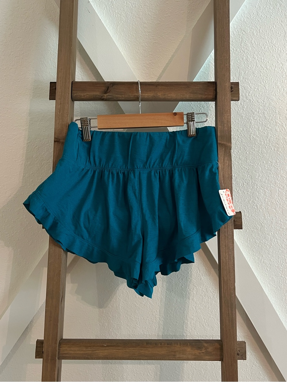 NWT Free People Movement Ruffle Teal Ruffled Women’s Shorts